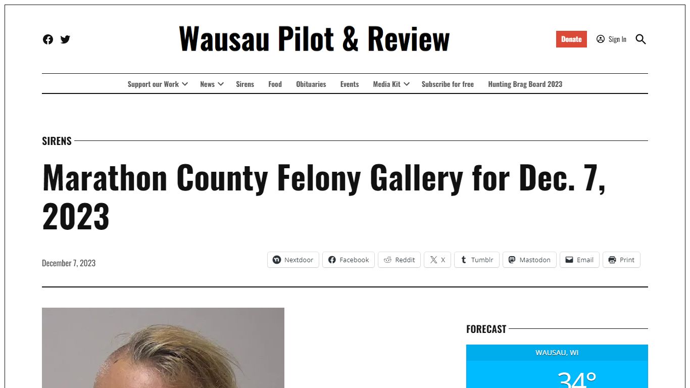 Marathon County Felony Gallery for Dec. 7, 2023
